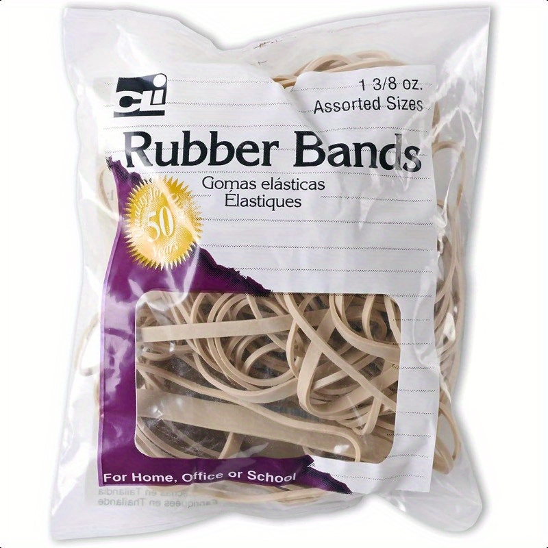 

Charles Assorted Sizes Rubber Bands, 1.3oz Per Bag, Bands For Office And School Use, Options , Packaging | Transparent Packaging | Flexible Bands