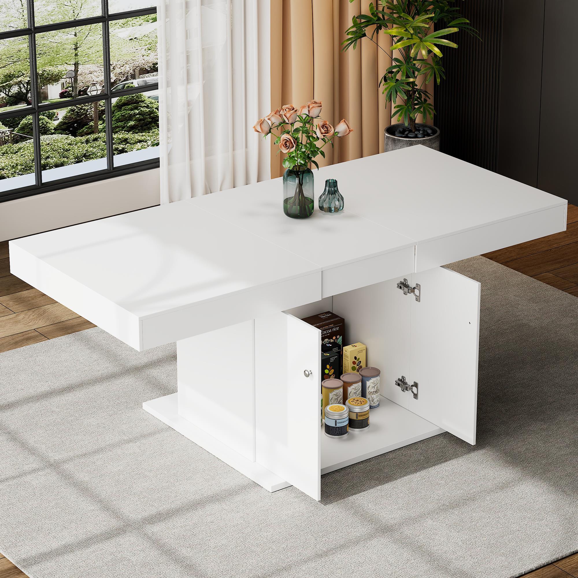ausziehbarer esstisch l140/180*b80*h76cm esstisch stauraum