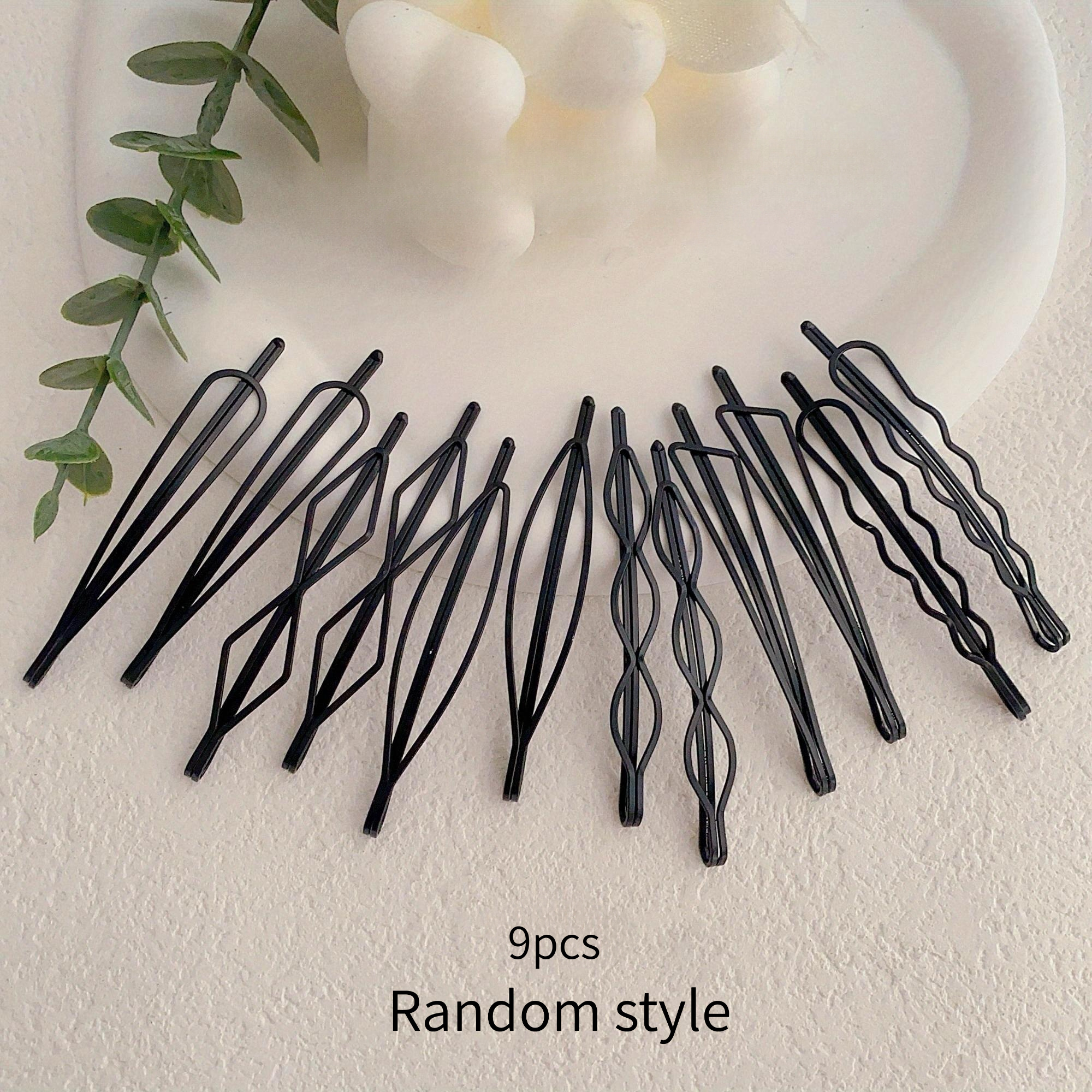 TEMU 9pcs Women's Hair Pins And Clips, Random Styles, Bangs Clips, Hair Styling Tools, Multi-functional Hair Accessories, Practical Hair Clips For