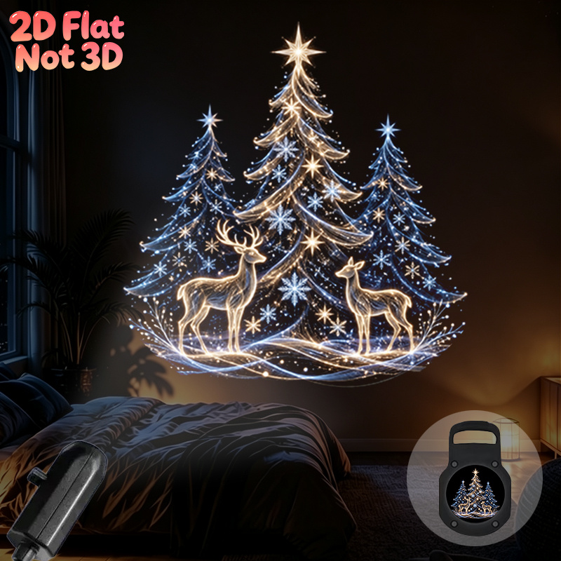 TEMU 1pc 2d Flat Portable Lamp Projects Glowing Christmas Trees Reindeer Snowflakes Stars For Festive Home Decor For Indoor Use Only Usb Powered