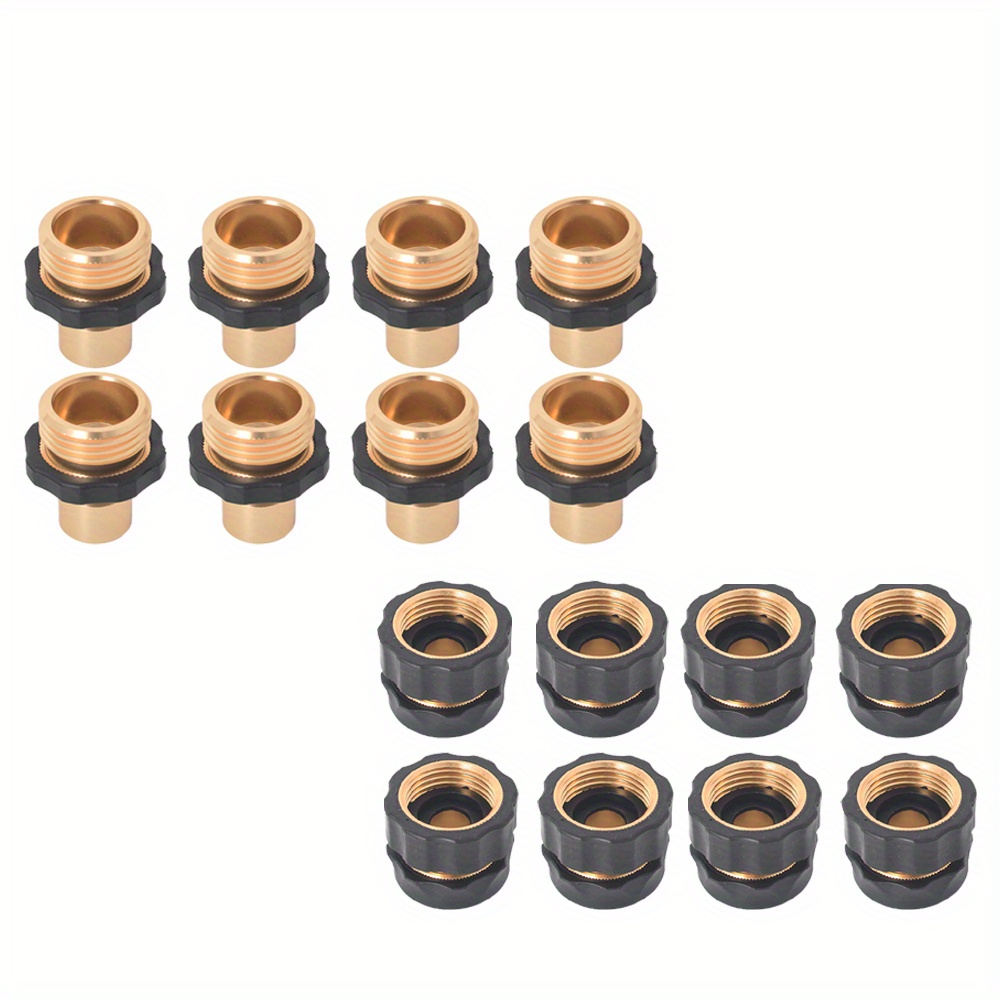 

8 Wflnhb Hose Fittings, Universal Thread Metal Hose Kit, Male And Female Hose Couplings For And