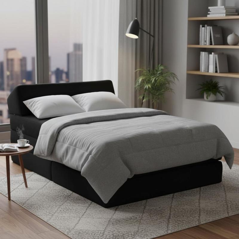 Folding Sofa Bed Black 200 X 70 X 10cm Velvet, A Foldable Sofa Bed, Extra Large Size, Modular Floor Sofa, Metal Frame, Three-seater Guest Bed, Foldable, Non-slip, And Washable.