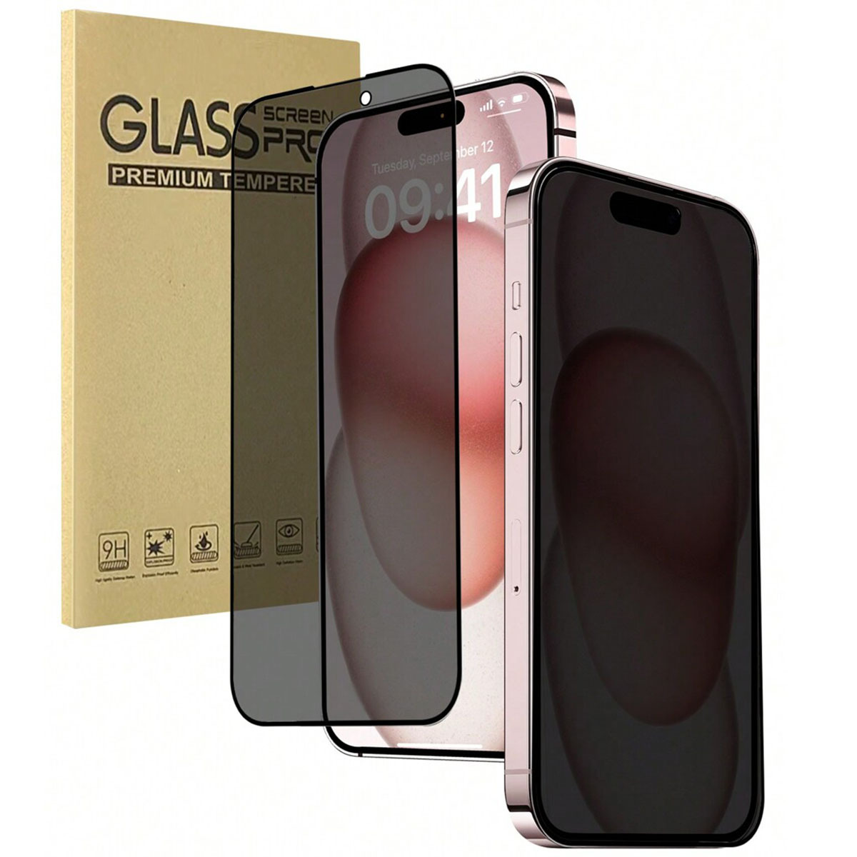 TEMU 2pcs ( Screen Anti-peeping) Suitable For 17 Series Tempered Glass Screen Protectors, Easy To Apply, Phone Privacy Film, Anti-scratch Protective