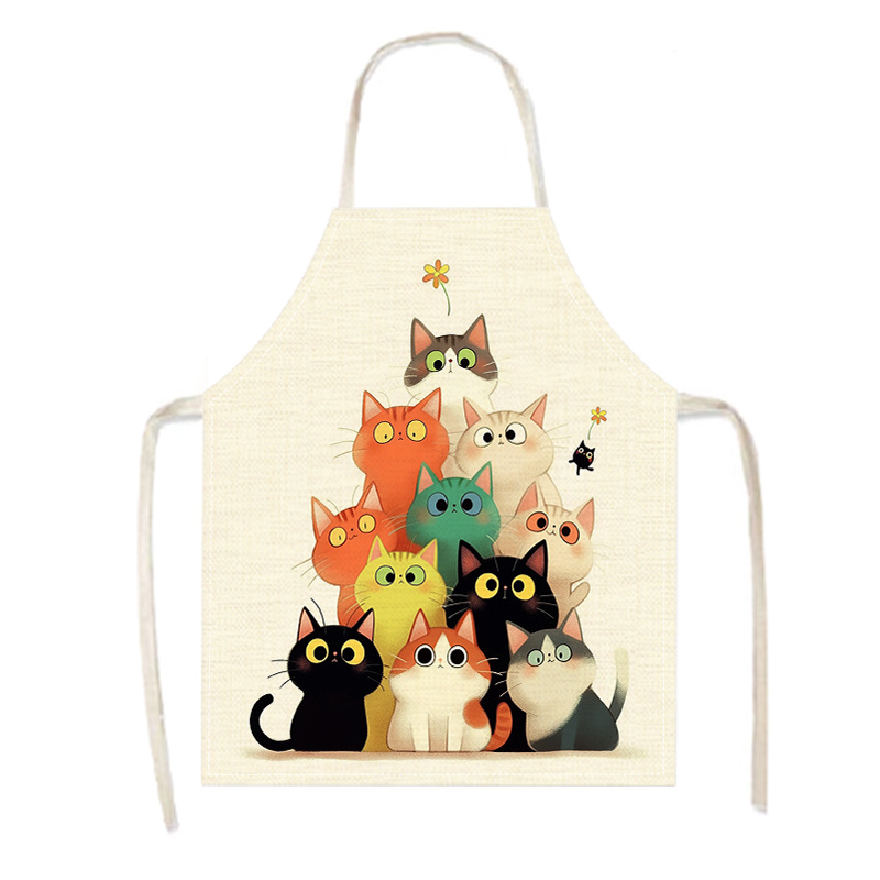 TEMU 1pc Cuccia stampata con gatto stampato in poliestere - Design divertente con gatto a animati con e accessori , cucina resistente per cucinare,