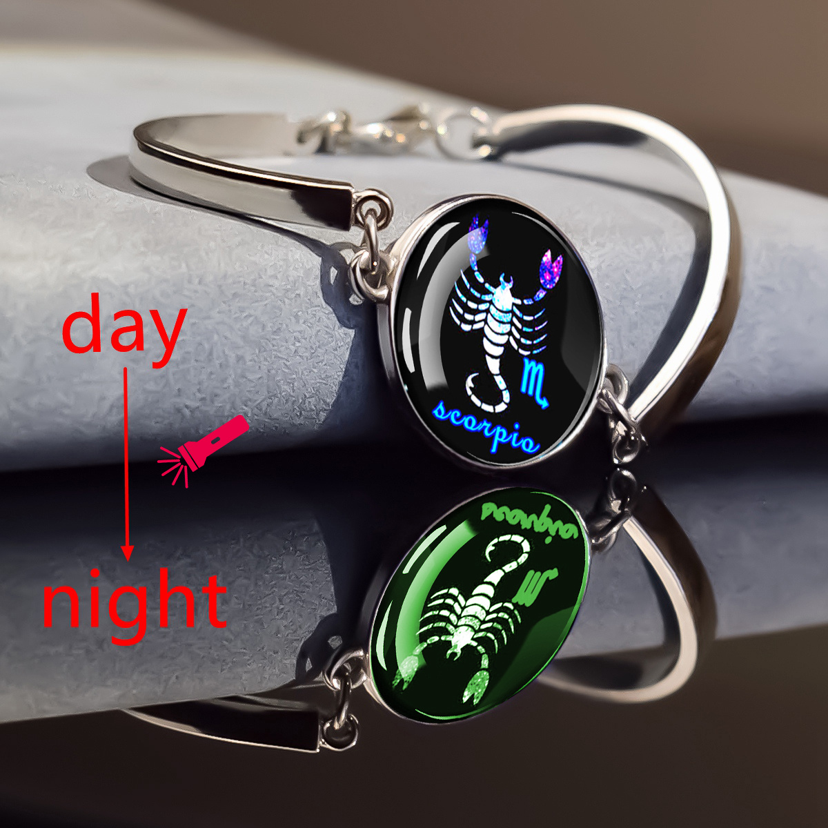 Adjustable Constellation Luminous Glass Charm Bracelet