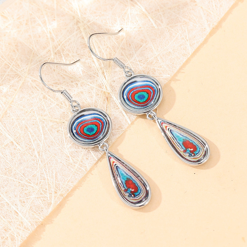 Women's Colorful Resin Teardrop Dangle Earrings, Handmade