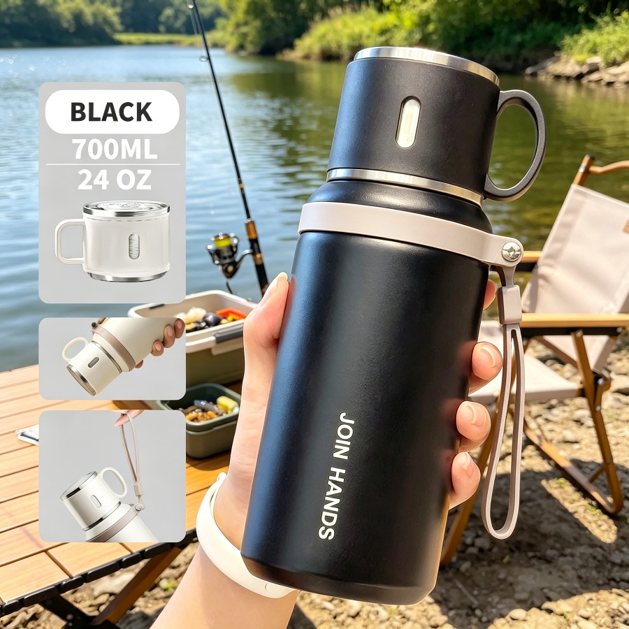 TEMU Gobelet multifonctionnel en acier inoxydable 316, grande capacité de 700 ml sous vide, poignée de filtre à thé intégrée, convient aux étudiants,