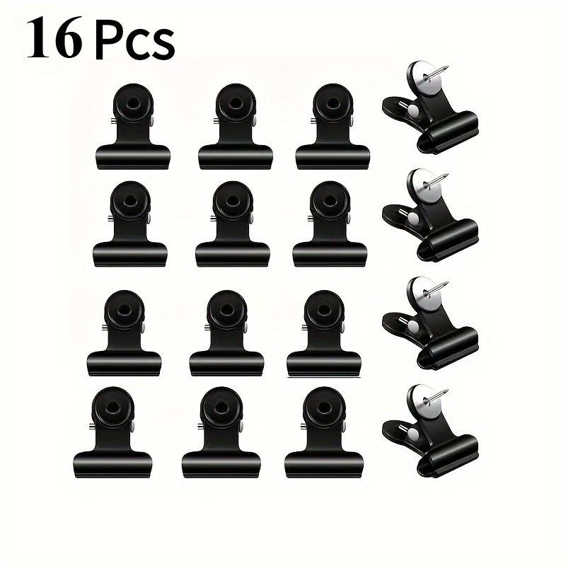 E-shop Set mit 16 schwarzen Metall-Haarnadeln, zur sicheren Halterung von Fotos, Bastelarbeiten, Bürobedarf, Korkbrettern und verschiedenen Haushalts-