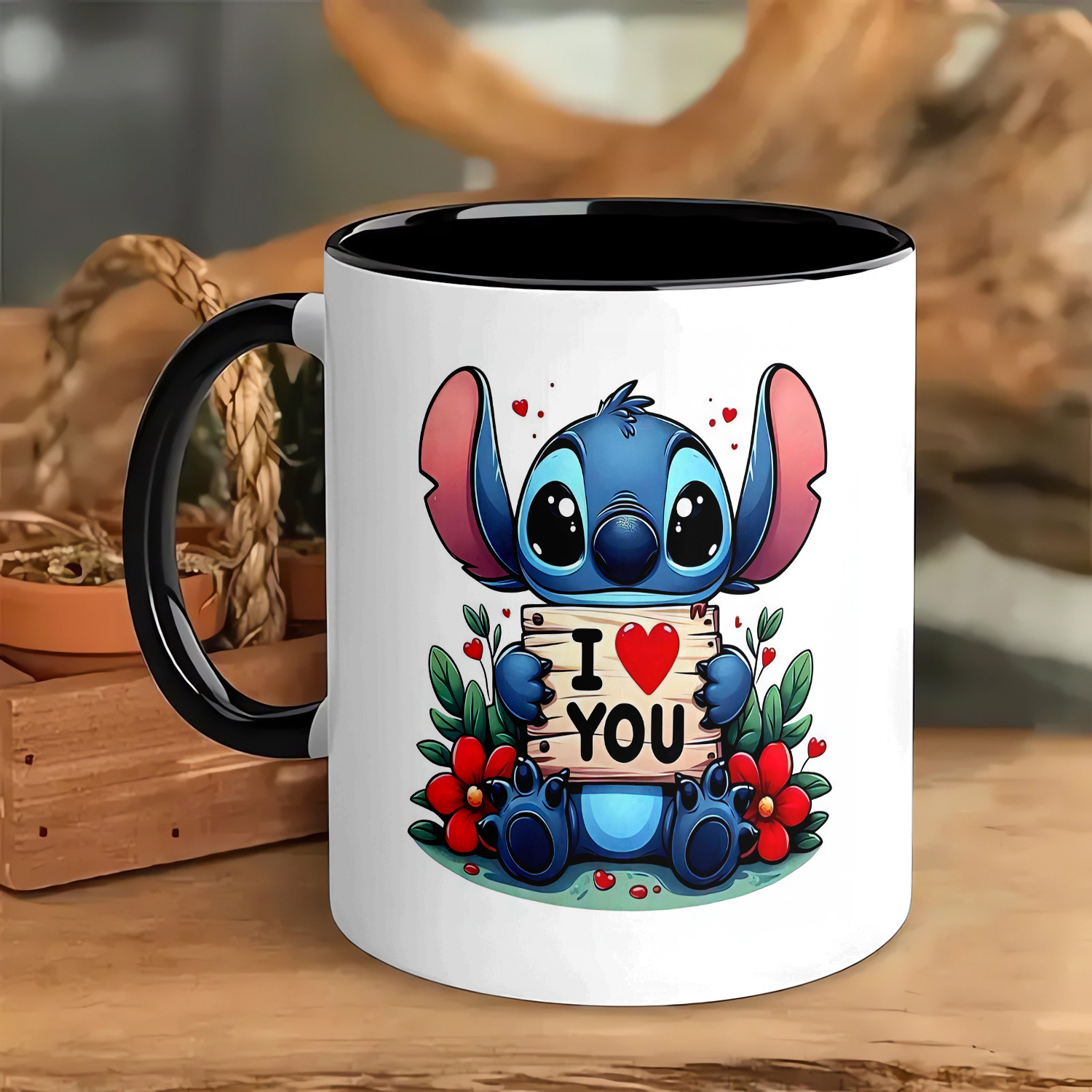 1pc 11oz ceramic coffee mug, porcelain drinking cup, Disney stitch series theme, lovely cartoon designs, a good choice as gift for friends and lovers.festival gifts, birthday gifts