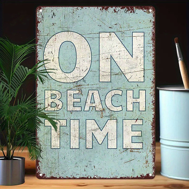 TEMU 2d Flat, 2d Flat Print, 1pc Vintage Wooden Sign, Wooden Wall Art, Rustic Ocean Decor, Vintage Wooden Poster Board. Suitable For Bars, Cafes,