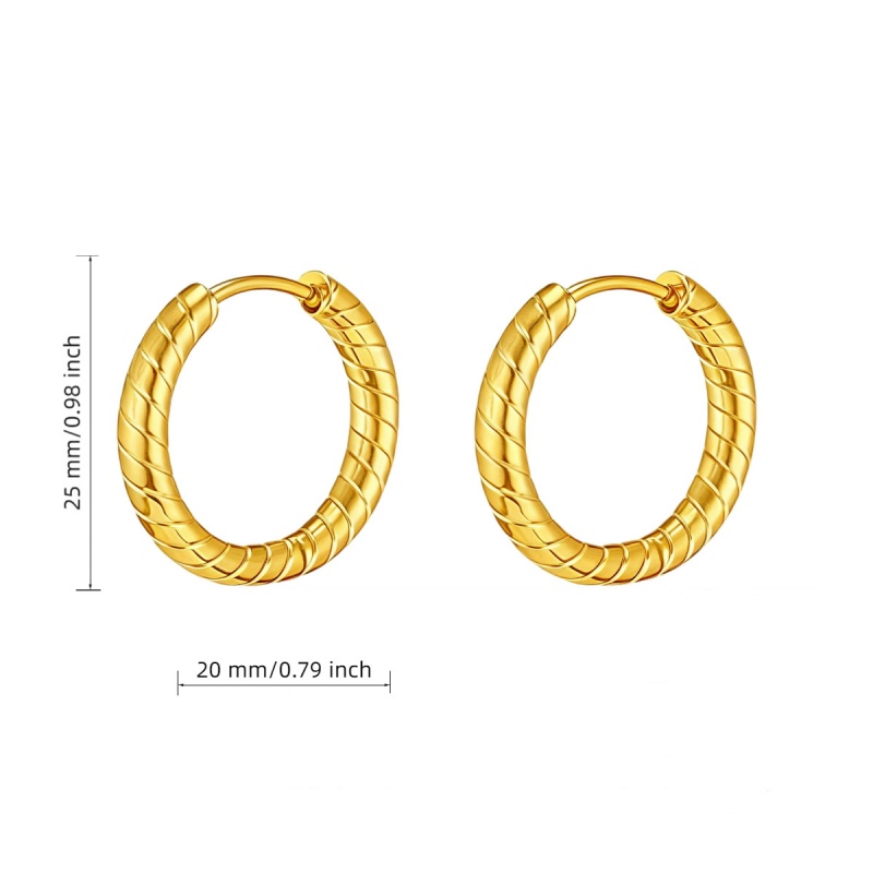E-shop Hypoallergene goldene Ohrringe aus Edelstahl, rotierende goldene -Ohrringe mit Struktur, lichtbeständig, hochwertig, bequem und vielseitig,