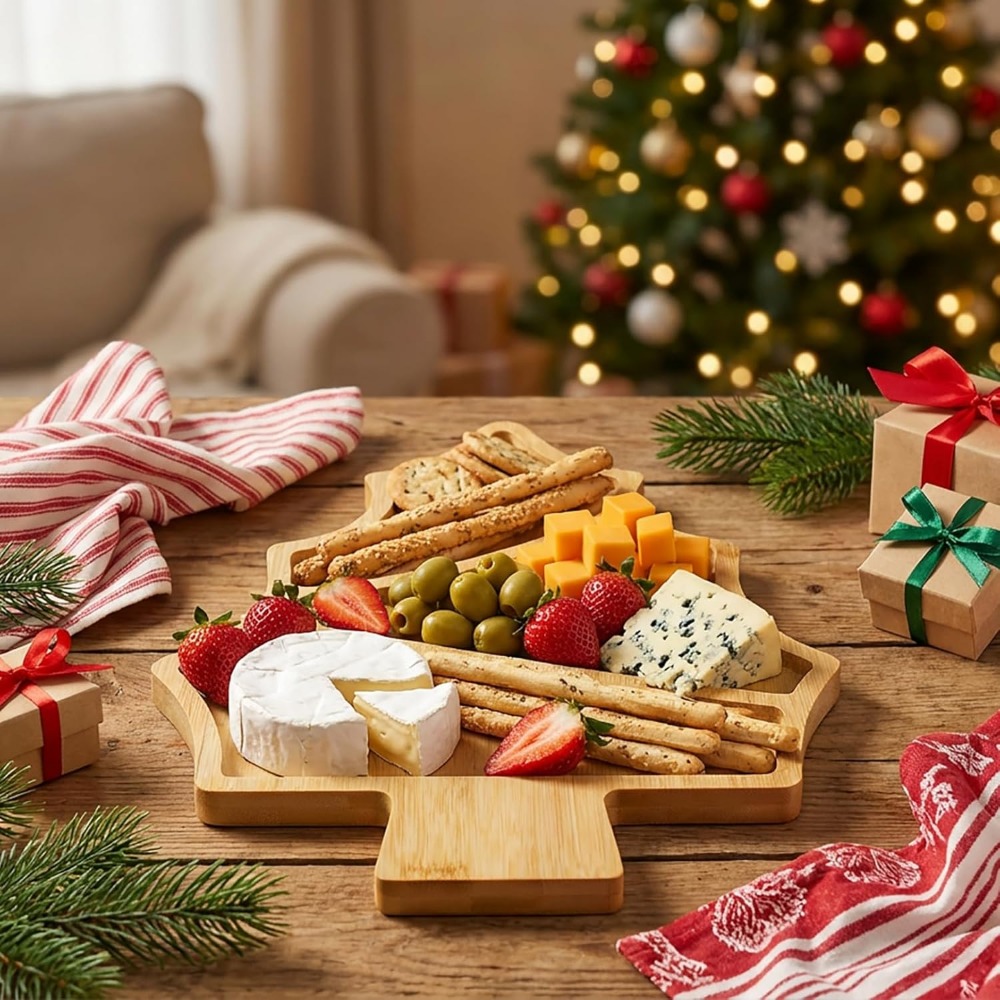 weihnachtsbaumfrmige bambus khlschublade  schneidebrett - Temu Luxembourg