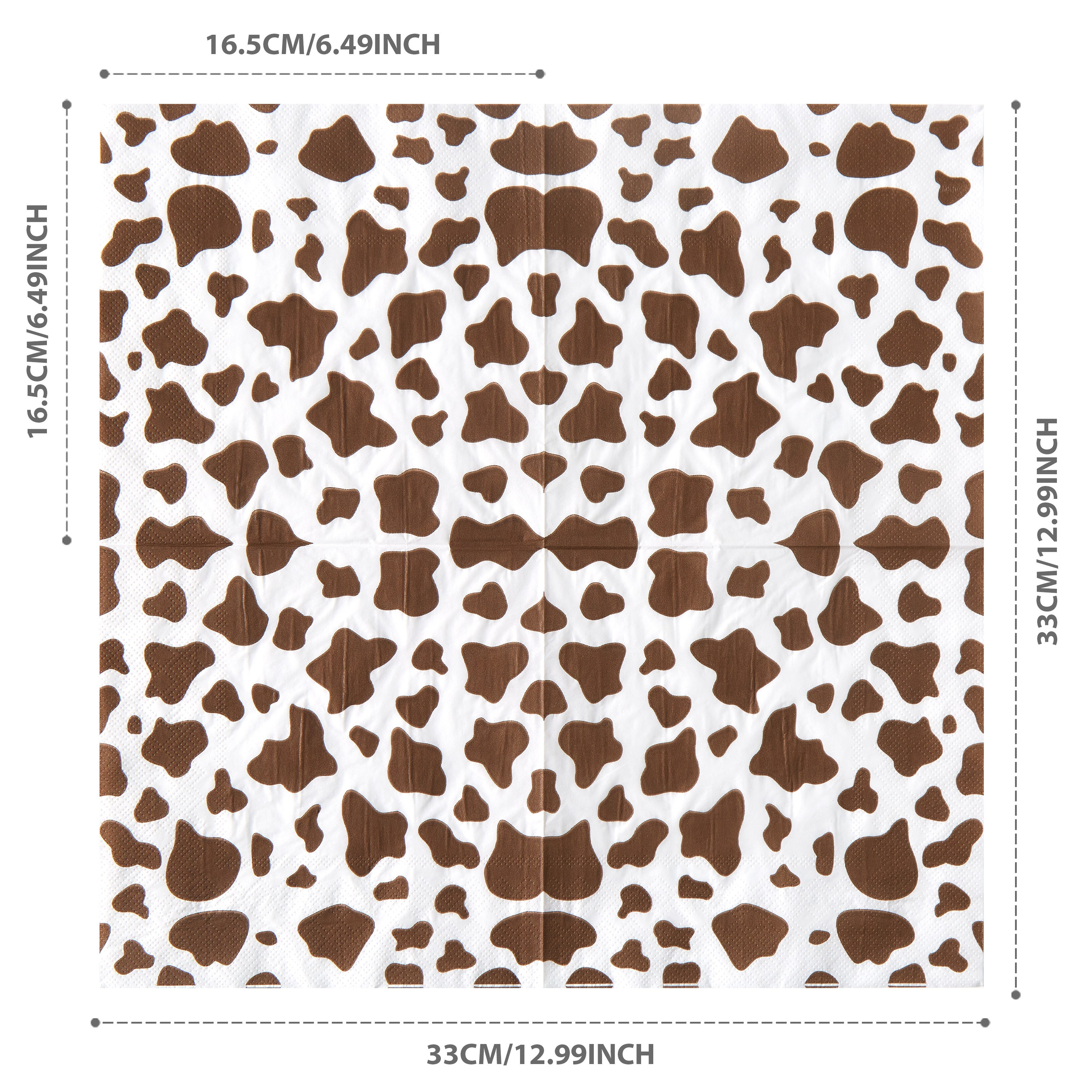 Image of 25pcs Per Pack, 33*33 Cm / 13*13 Inch Disposable Napkins With Cow, Featuring An Animal Theme, Perfect For Party Decorations And Suitable For Themed Parties And Everyday Use For Halloween、christmas