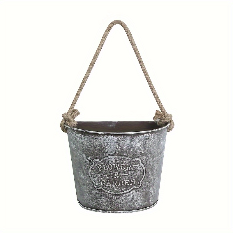 TEMU 1 Set Retro Old Tin Wall Hanging Flower Pot, Balcony Succulent Plant Hanging Flower Pot, Decor Flower Pot Hanging