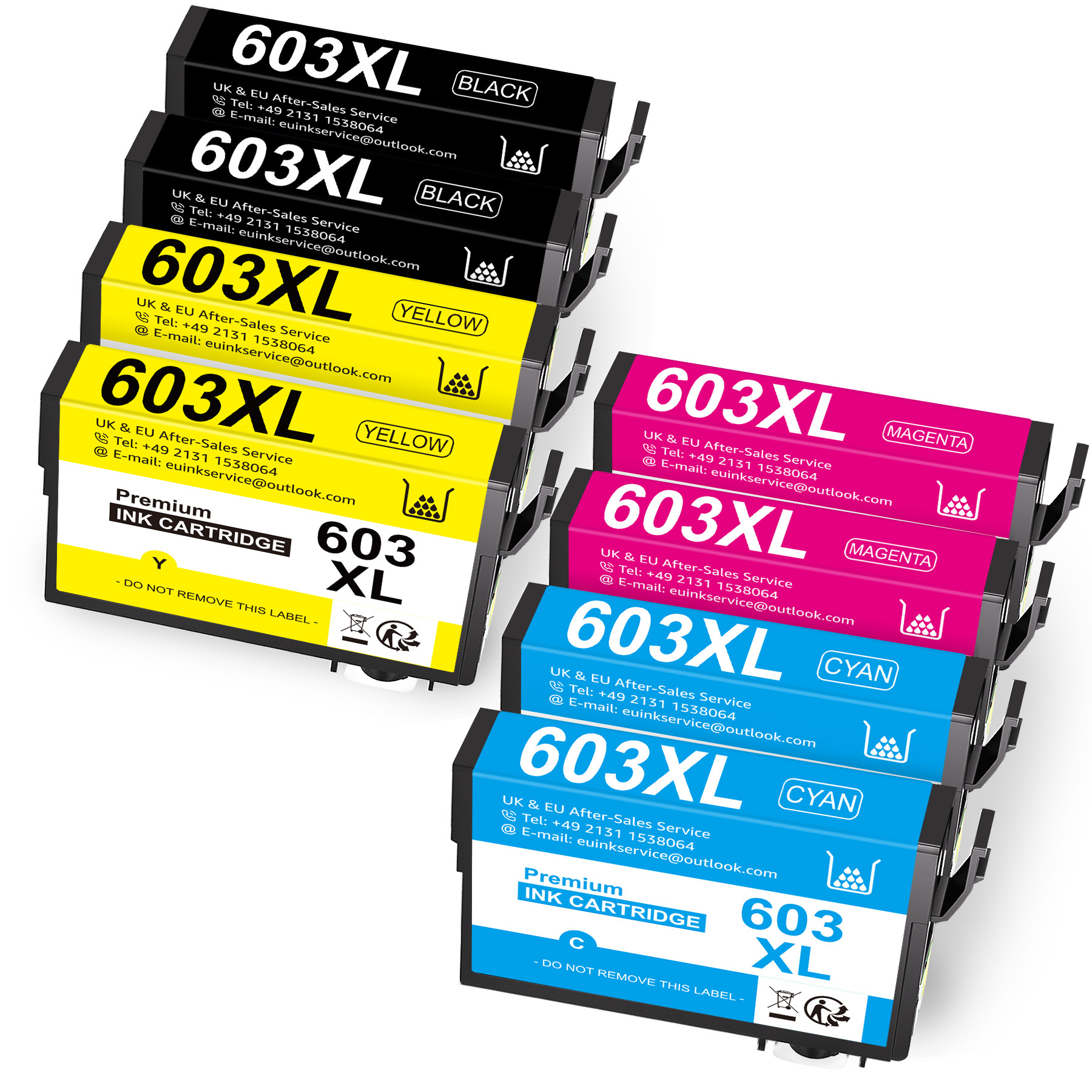 Printer Cartridges Compatible 603 Compatible For 603xl Ink Cartridges Compatible With Epson Home Xp-2100 Xp-2105 Xp-3100 Xp-3105 Xp-4100 Xp-4155 Workforce Wf-2810 Wf-2830 Wf-2835 Wf-2850 (pack Of 8)