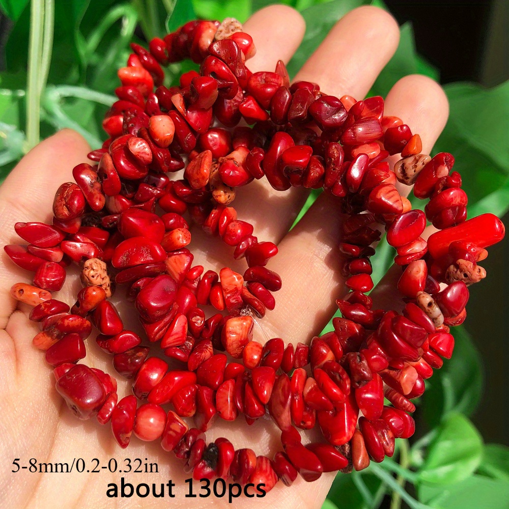 E-shop 5-8mm Natürlicher Roter Unregelmäßige Lose Spacer-Perlen für Schmuckherstellung DIY Armbänder Halsketten Ohrringe Accessoires, für