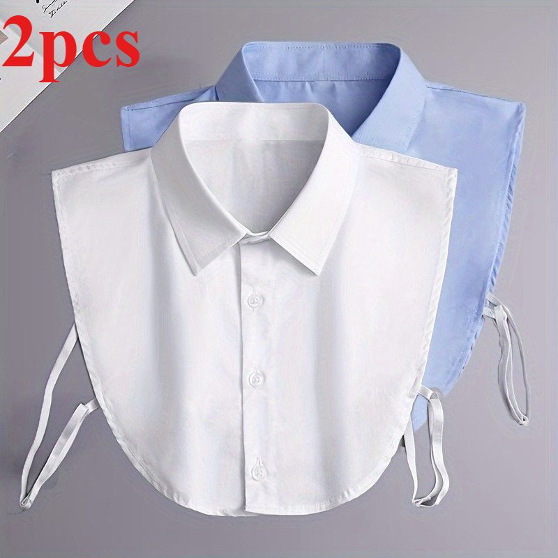 TEMU 2pcs Set Women's Universal Detachable Collar Shirt, All-match Collar, Shirt Faux Collar, Women's Additions, With Dresses And Tops Christmas Gift