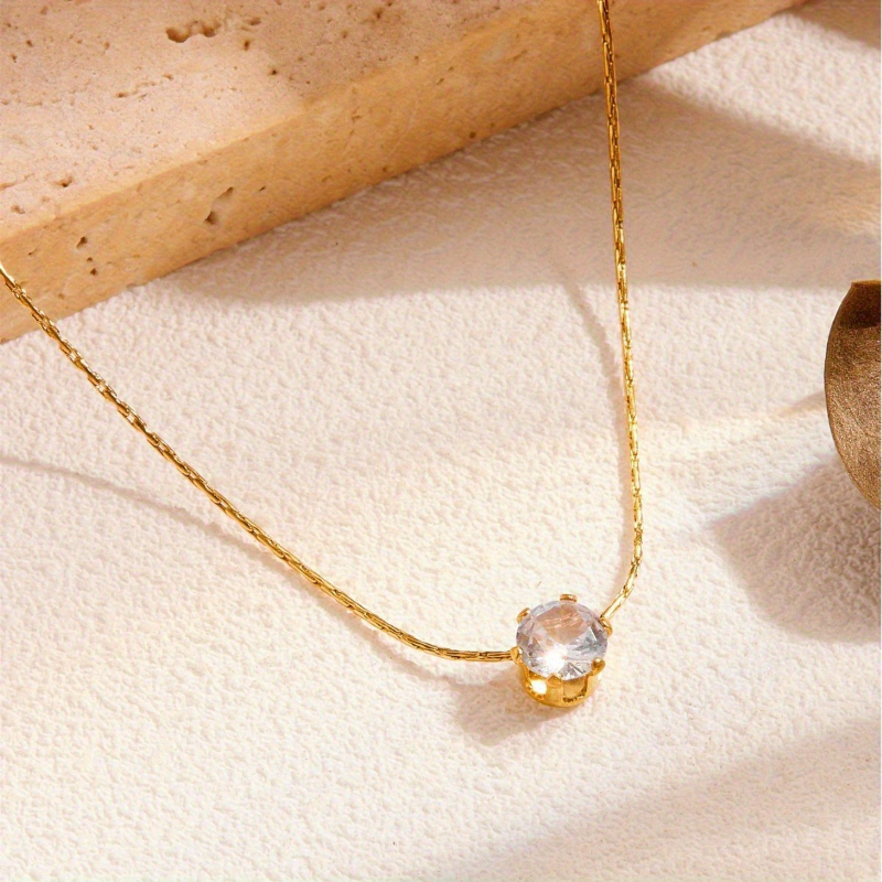 Women's Japanese Style Stainless Steel Pendant Necklace, Elegant Design