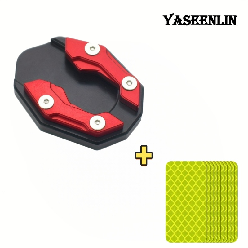 TEMU Yaseenlin- Aluminum Accessories For And Scooters, Including Edges, Support Bases, Side Stands, And Golden Auxiliary Blocks With Enlarged Foot Pads - With 10pcs Reflective Sticker.