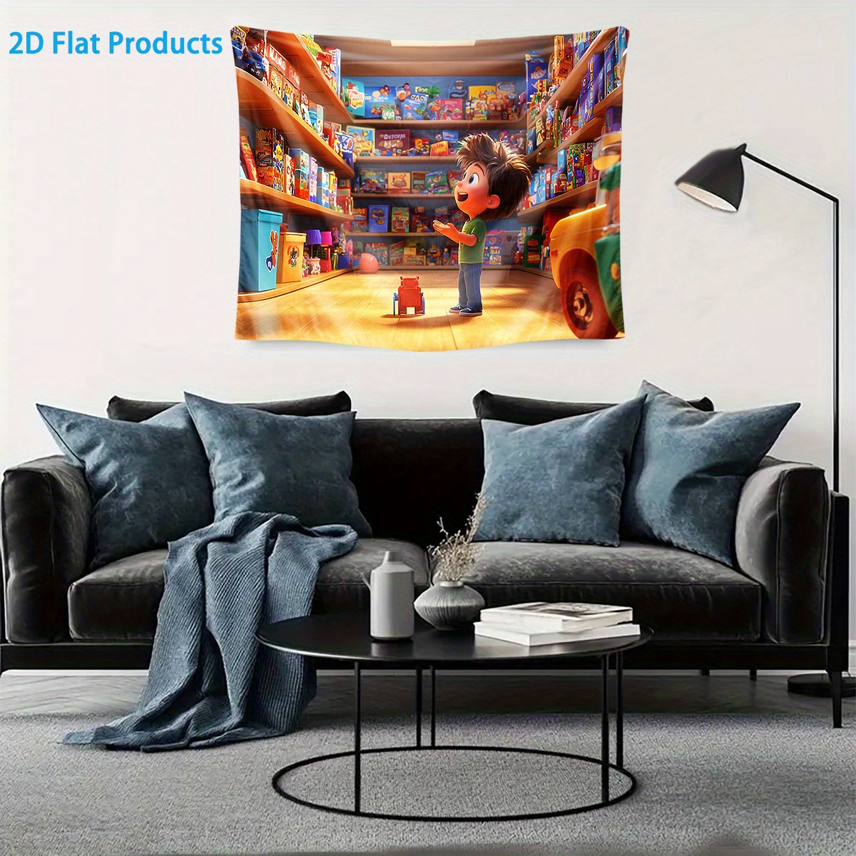 2D Piatto, 1pc   di Giocattoli Avventurosi Banner di Sfondo in Poliestere -     di Giocattoli a     con Ripiani di Giocattoli, Perfetta per Feste di Compleanno, Anniversari e Celebrazioni  , Uso Interno/Esterno, Decorazione per   dei Giocattoli, 2D Piatto