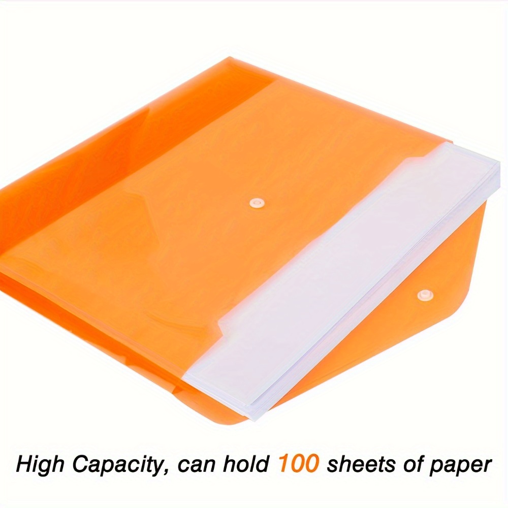 5/10/20pcs A4/Letter Size File Bags with Snap Button Closure - Durable PVC Document Folders, Random Colors (Blue, Green, Yellow, Orange, Purple) for School, Office & Home Organization, Work Supplies, File Organizer for Desk, School Stationery Storage, Vibrant Color Options, Secure Snap Closure 15 5/10/20pcs A4/Letter Size File Bags with Snap Button Closure - Durable PVC Document Folders, Random Colors (Blue, Green, Yellow, Orange, Purple) for School, Office & Home Organization, Work Supplies, File Organizer for Desk, School Stationery Storage, Vibrant Color Options, Secure Snap Closure