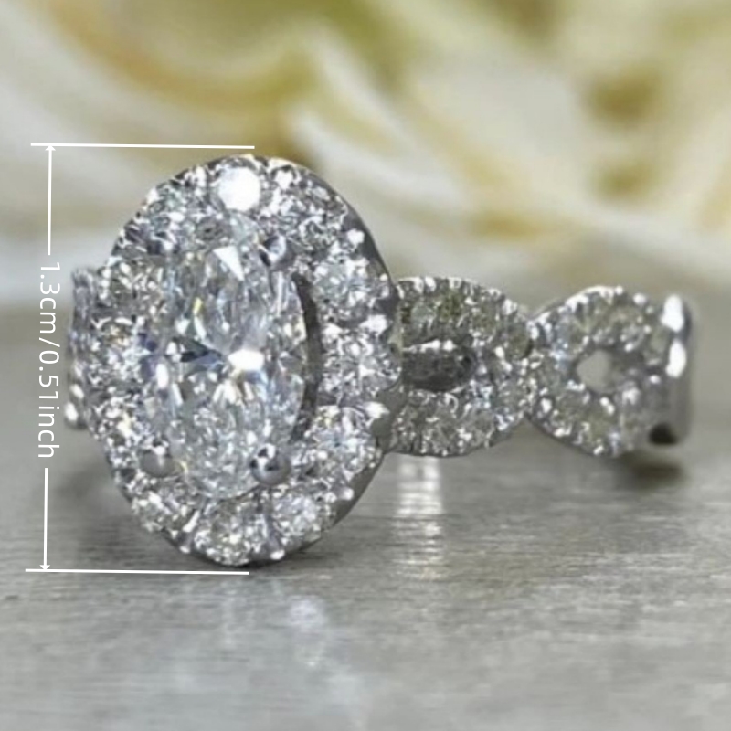 Exquisite Shiny Zirconia Flower Engagement Rings