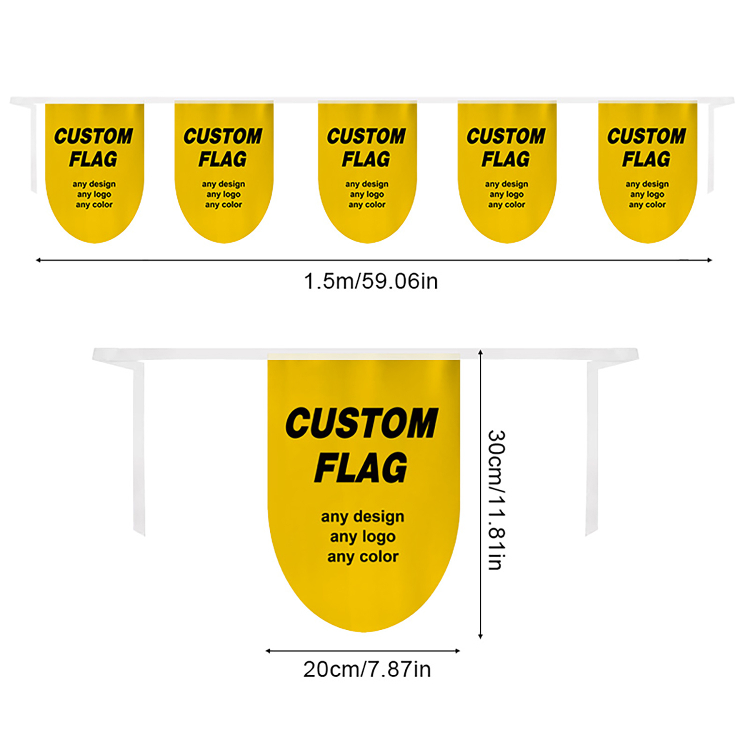 TEMU Lot de 5 fanions à ficelle personnalisés avec texte/photo/logo/annonces - Bannière à fanions d'équipe pour jardin, boutiques, bars, célébrations