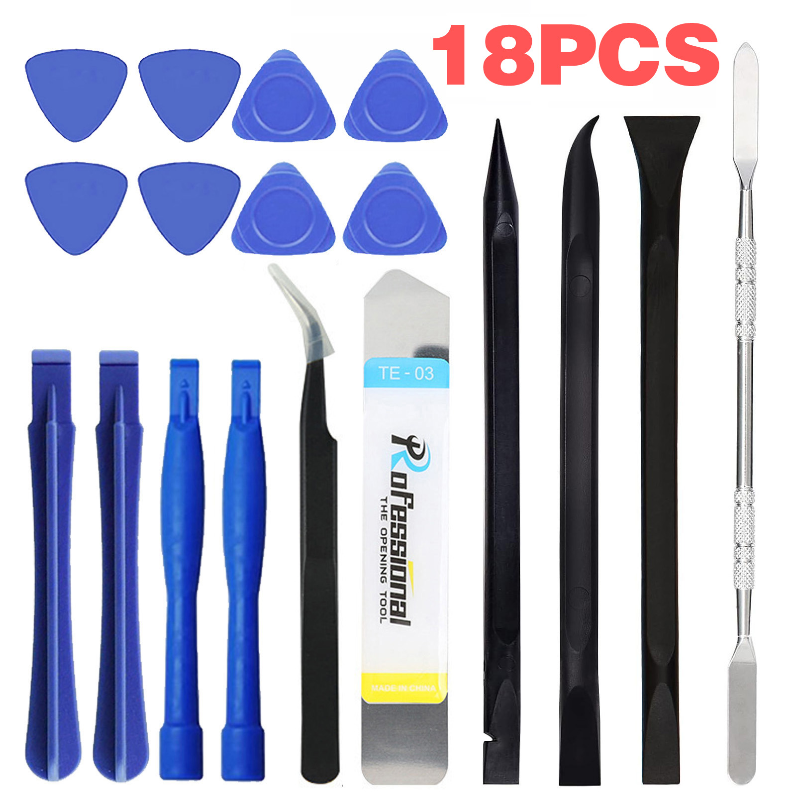 TEMU 18点/15点修理ツー、スパッジャープライツールキット開封ツール、プラスチック＆メタルスパッジャーツールキット、ラップトップ、iPad、携帯電話、MacBook、タブレット、コンピューター、電子機器修理用究極の開封ツール