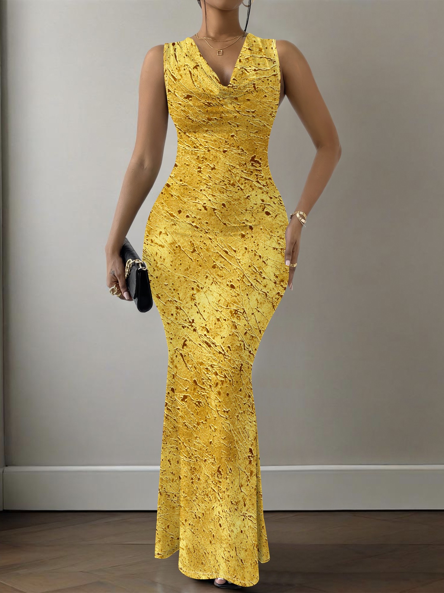 yellow formal dress sold on Temu United States