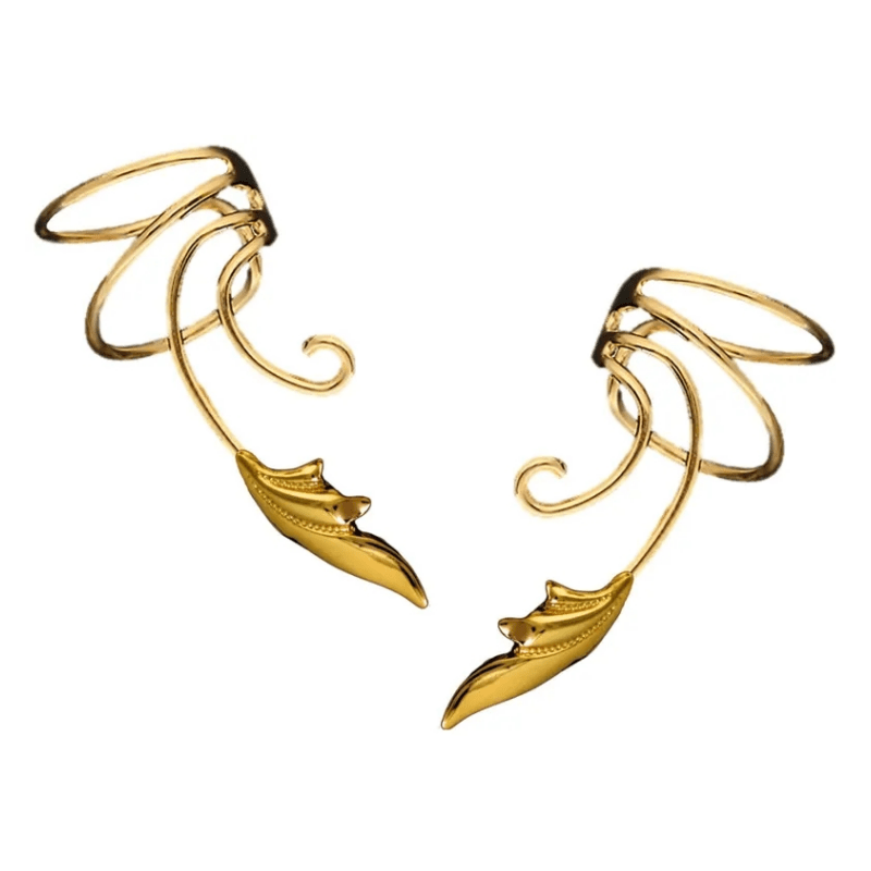 Vintage Bohemian Wing Design Golden Clip Earrings