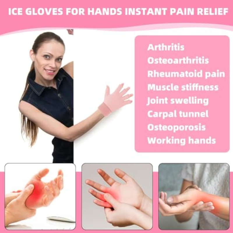 1pc AGDGV Medical-Grade Arthritis Compression Ice Glove with Adjustable Wrist Strap & Reusable Gel Cold Pack - for Hand, Wrist, Fingers - Carpal Tunnel, Tendinitis, Osteoarthritis, Rheumatoid - Cold & Heat, Ergonomic Design