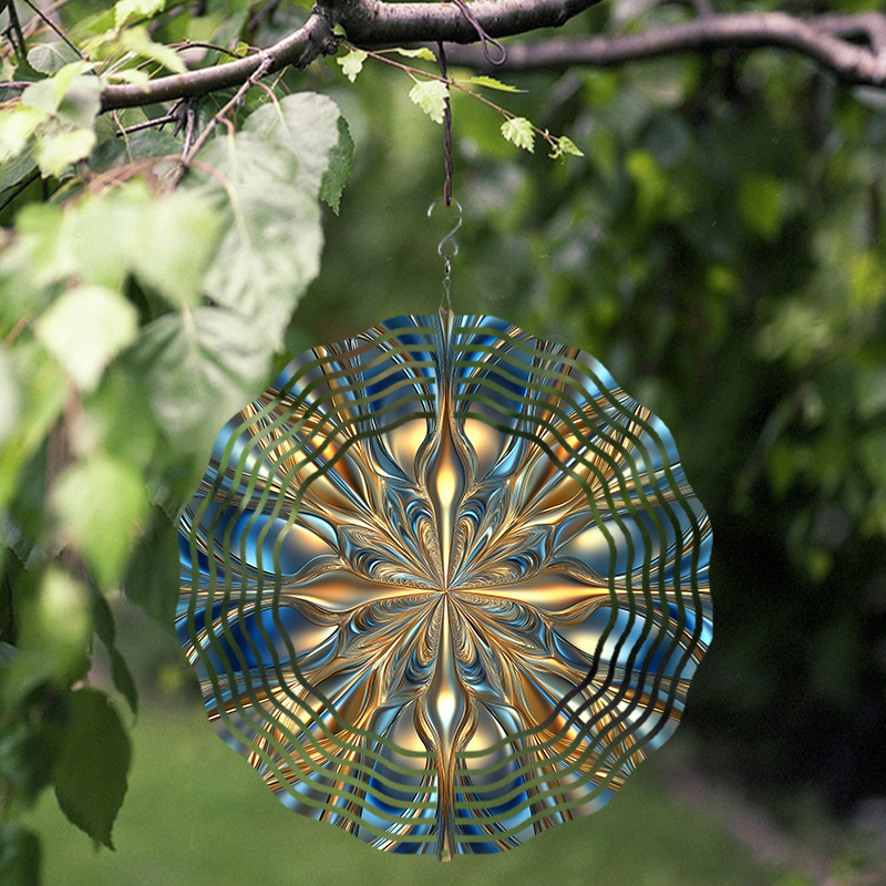 

Elegant 10-inch Metal Wind Spinner - Vibrant 3d Hanging Design For Indoor & Outdoor Decor, Silent 360° Rotating Wind , Spring/summer Seasonal Decoration, No Battery Required, Large Wind Spinners