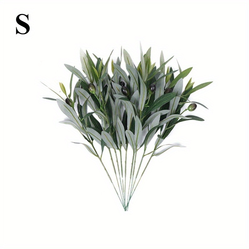 Image of 10pcs Artificial Stems For Vase Home Decor Faux Green Fake Plants Household Decorative Artificial Plants For Home Decor, Artificial Plants, Artificial Plants For Home Decor