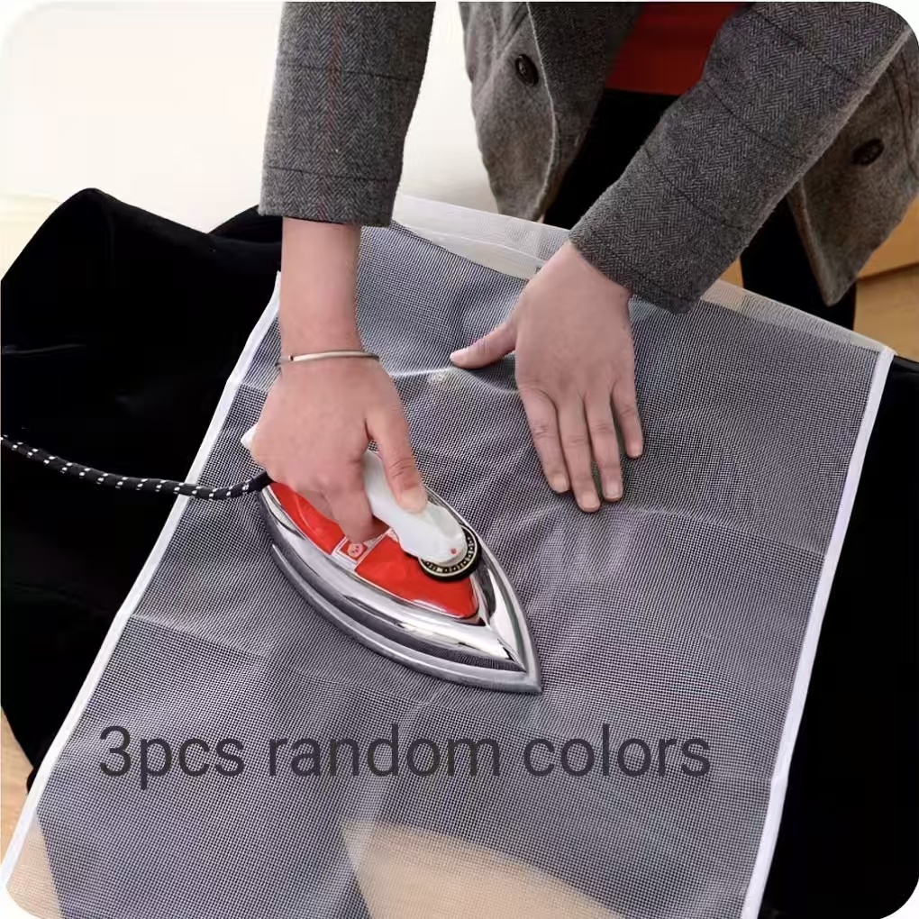 TEMU Set da 3 pezzi di griglie a rete termoresistenti per stiro (colori casuali) - Copertura per degli indumenti, design a rete traspirante che