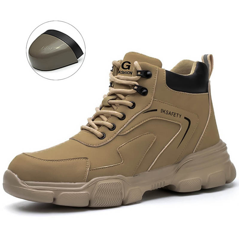 classic high top mens steel toe anti puncture and anti crush work shoes lightweight breathable and wear resistant   commuting work footwear for   and construction sites