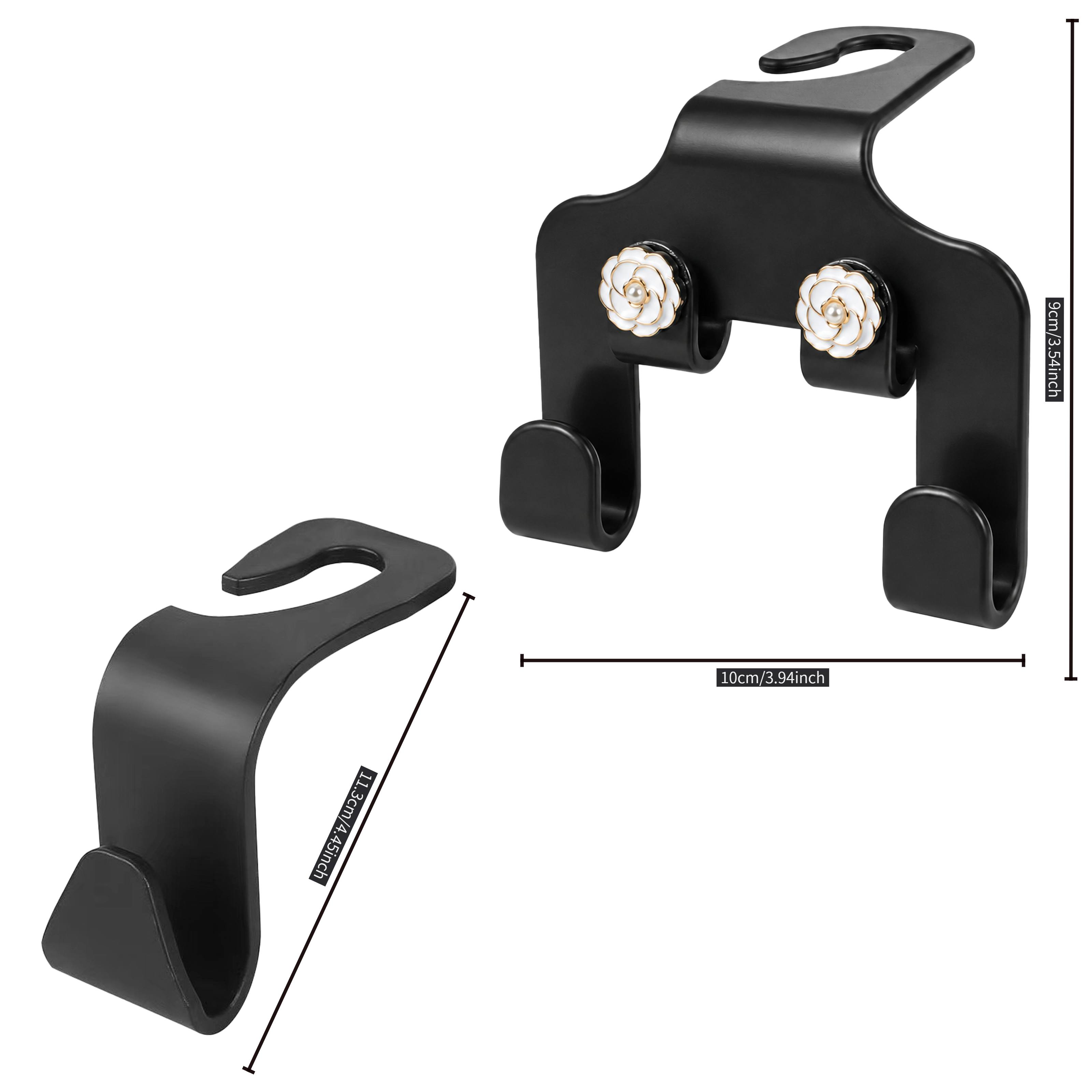 TEMU 2pcs Set (pearl Camellia Functional Hook + Small Car Hook) - A Versatile And Practical Car Interior Accessory. Installed On The Rear Headrest Of