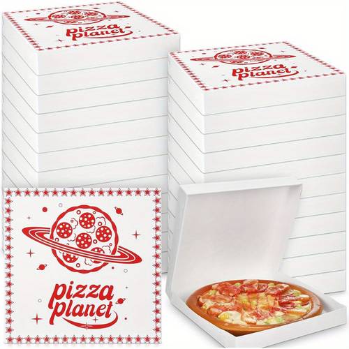 24pcs mini pizza box 6 3 x 6 3 x 0 9 inch mini pizza box takeout boxes food delivery boxes for guests celebrations party favors weddings