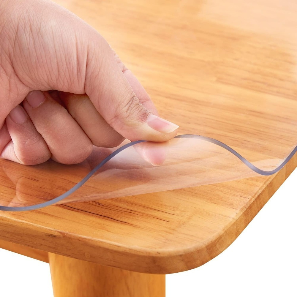 E-shop ., 1,5 mm transparente, dicke, rechteckige Tischdecke, Premium PVC-Tischschutz, kratzfest, hitzebeständiger Tischschutz, geeignet für Esstisch