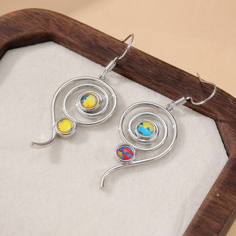 Vintage Irregular Spiral Dangle and Drop Earrings
