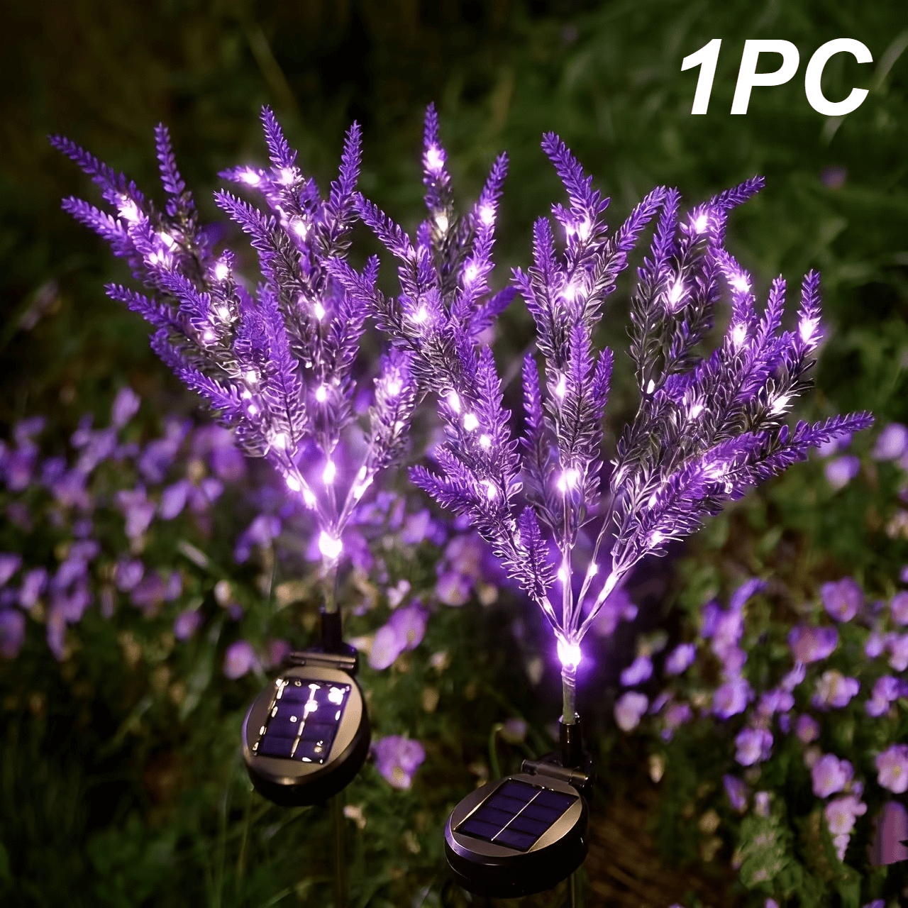 E-shop Solarenergie, lila Lavendellicht, intelligenter Lichtsensor schaltet sich automatisch ein/aus, Garten-, Hof-, Camping-,