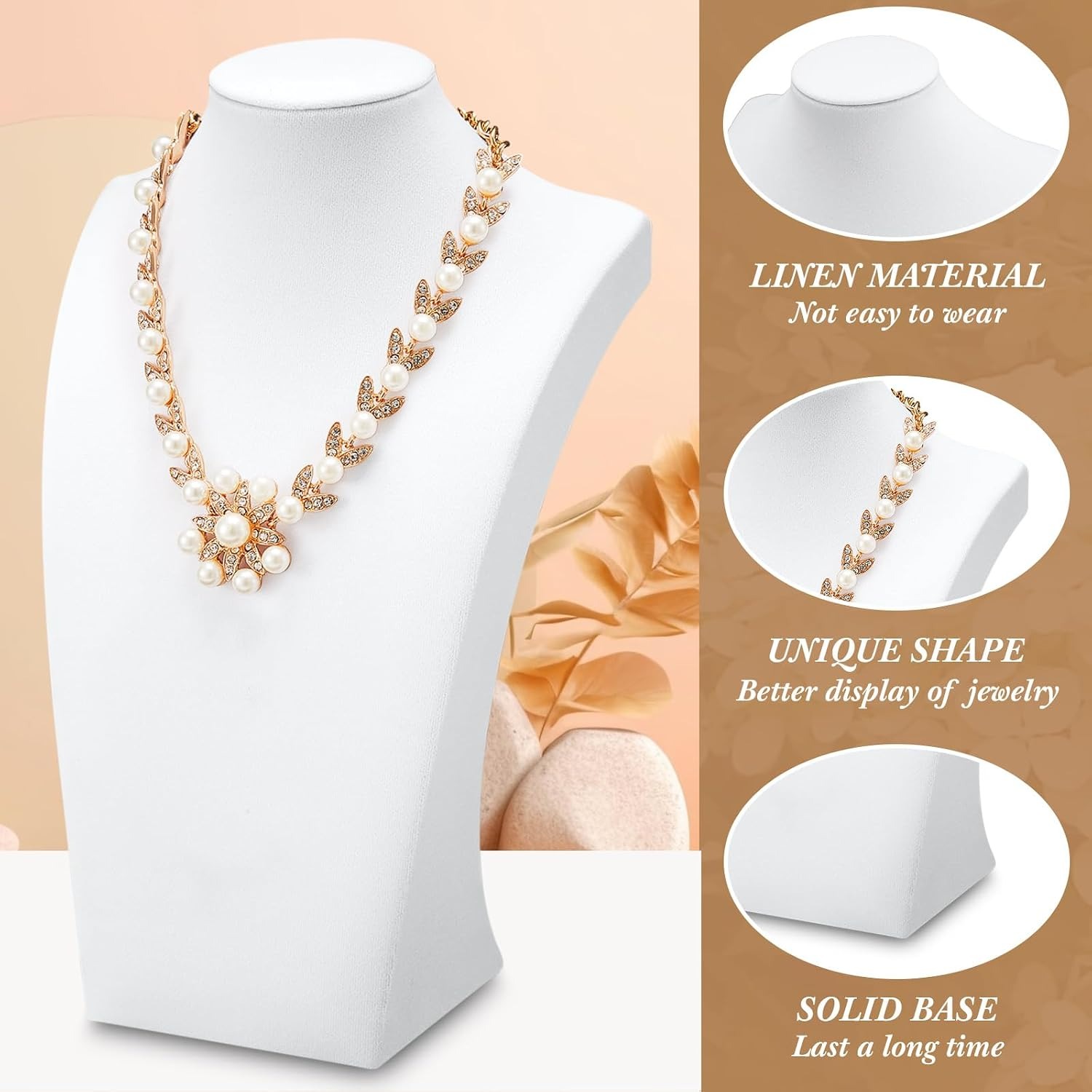 4pcs Velvet Necklace Display Bust Stand for Trade Show
