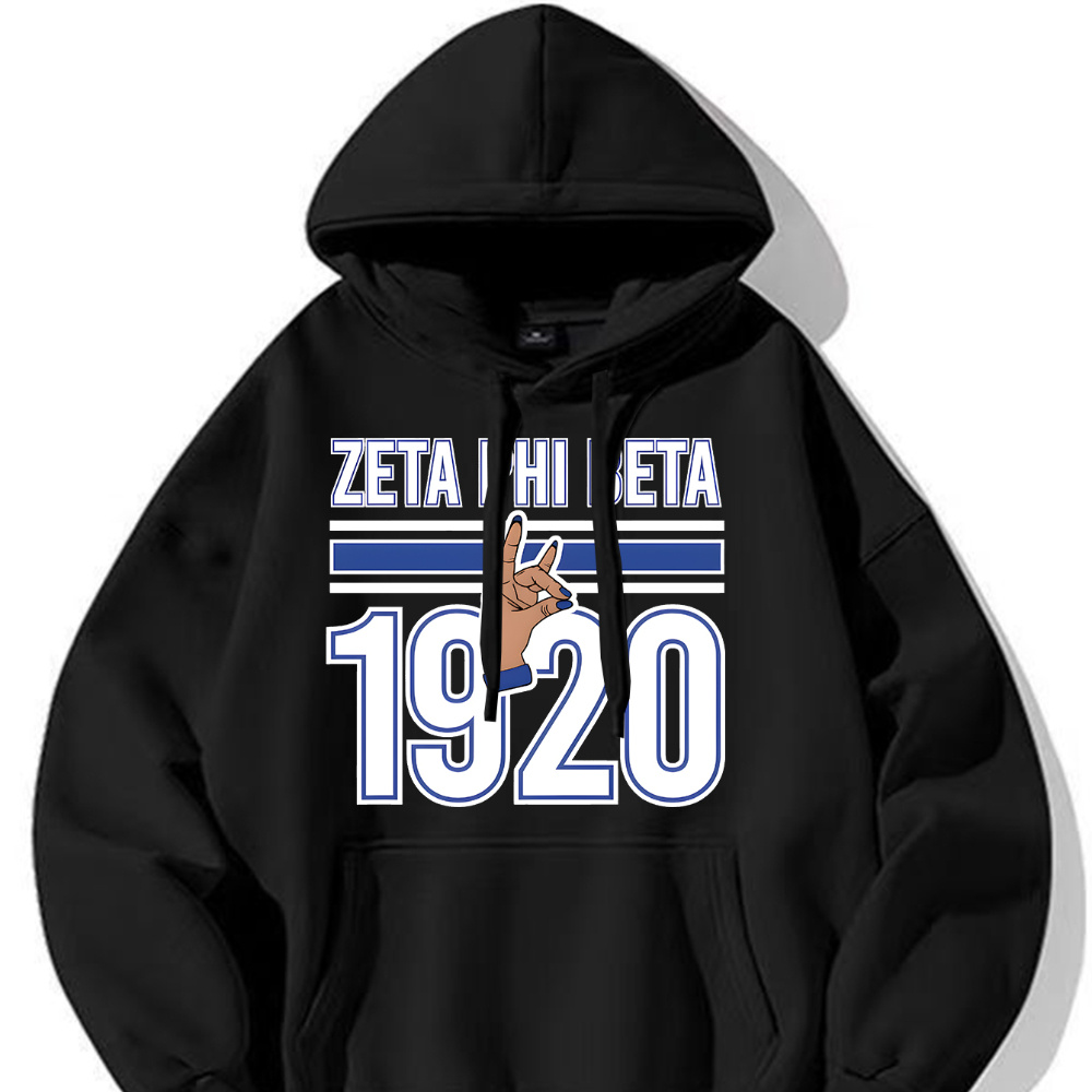 

1920 Sorority Printed Men's 270g Polyester-cotton Hooded Long Sleeved Sweatshirt With Kangaroo Pocket, A Casual And Chic Hoodie Suitable For Outdoor Wear And As A Christmas Gift