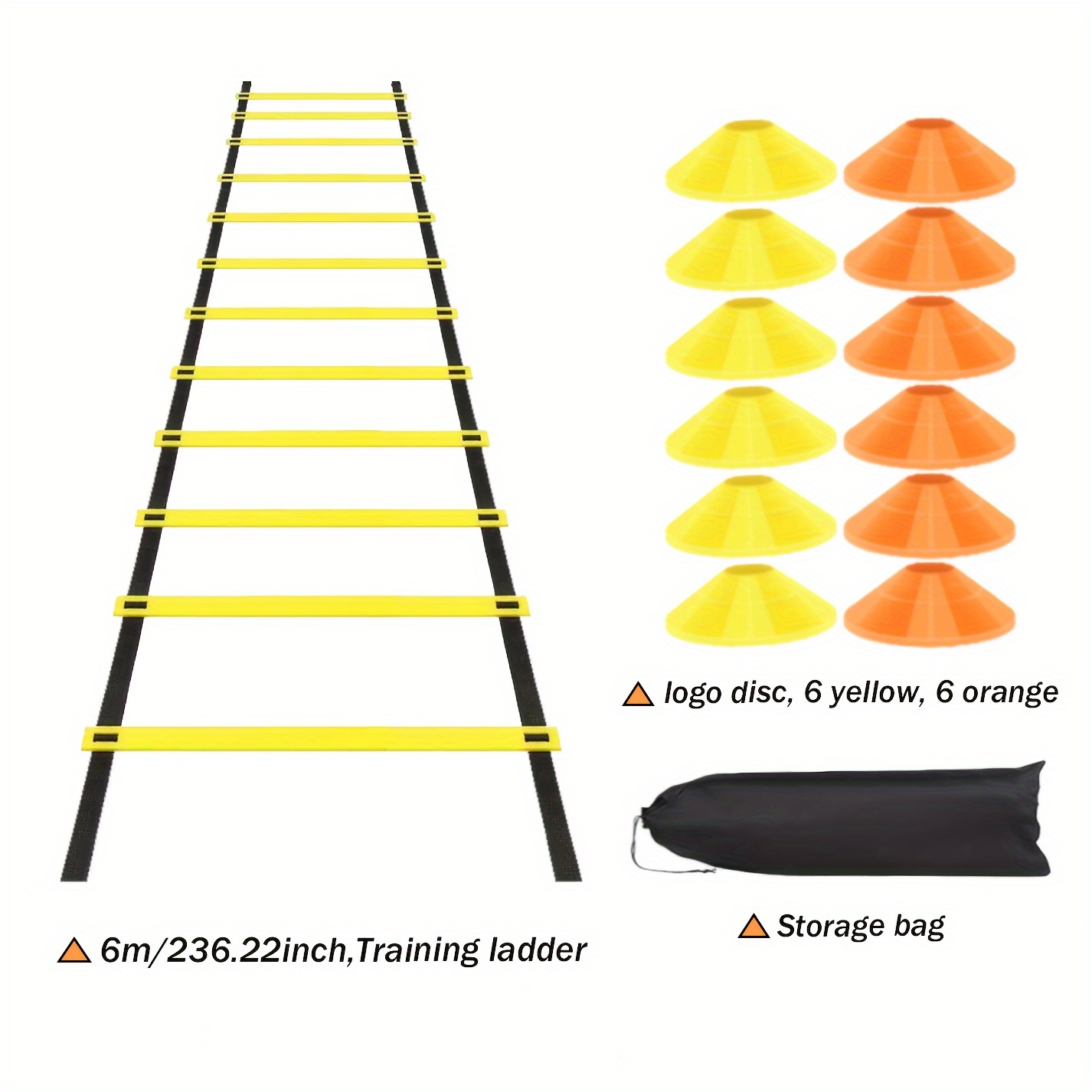 TEMU Pp Agility Ladder Set For Speed Training, Featuring A Horizontal Speed Ladder With Cones, Suitable For Footwork Drills In Soccer And Basketball, And Fitness Training Equipment For Soccer