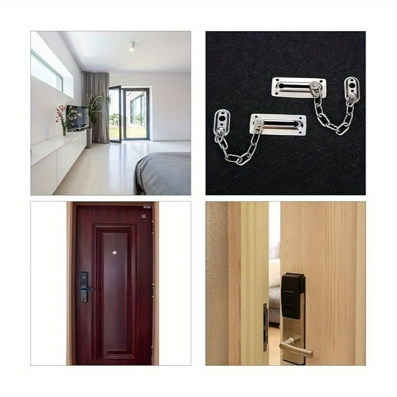 3pcs Stainless Steel Door Chain Lock Guard