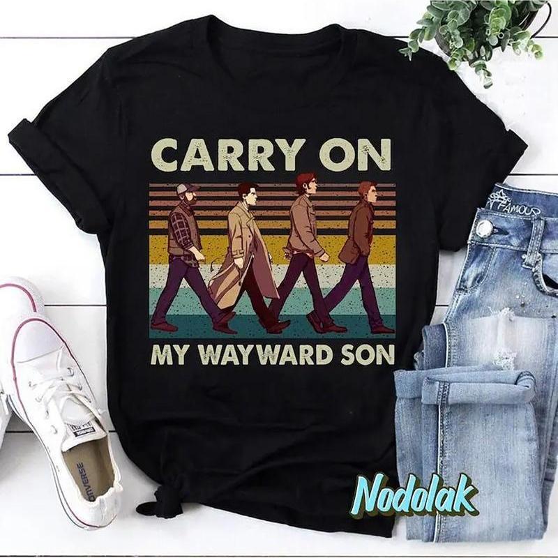 

Supernatural Carry On My Vintage T-shirt, Abbey Road Shirt,