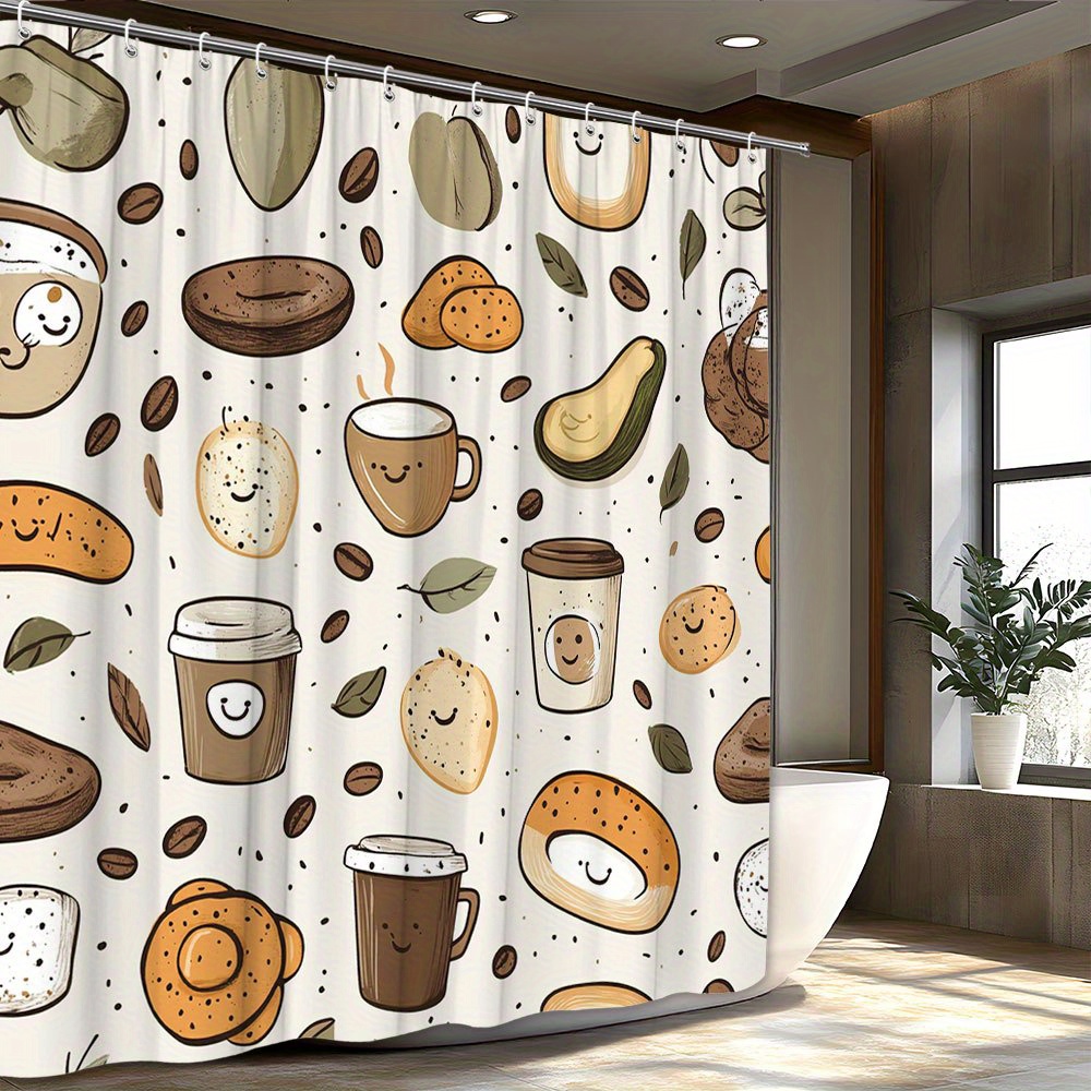 1 pieza cortina ducha diseño cafetería - Temu Ecuador, image size:1000x1000