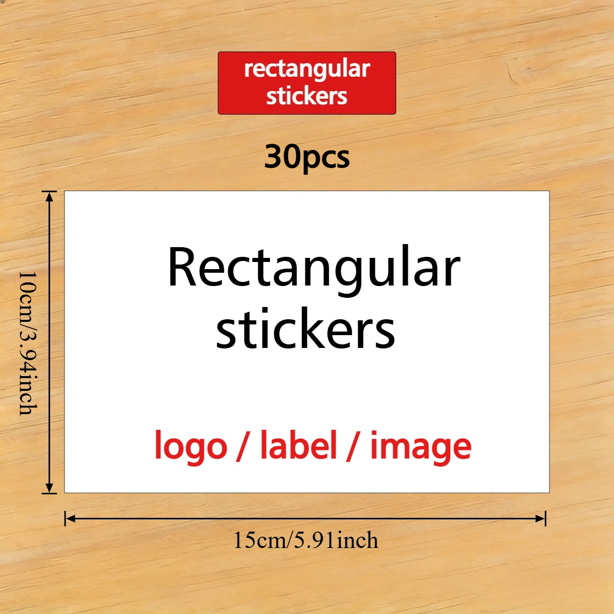 TEMU Rectangle 30/50/100pcs Multi-specification Sticker Labels - High-quality Waterproof Stickers, Personalized Text/image/logo/photo, For Addresses,