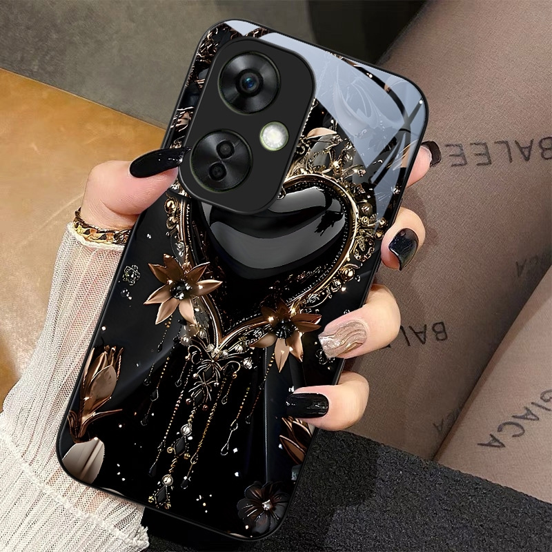 TEMU Phone Case: Oneplus Nord Ce 3 Lite Tempered -coverage Simple New -e Glass Case, Drop-proof European/ Glass Cover With Illustration, Text,