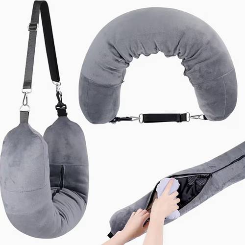 an ergonomic u shaped travel pillow suitable for planes cars and offices lightweight and portable neck support made of soft material machine washable making it an accessory in four colors
