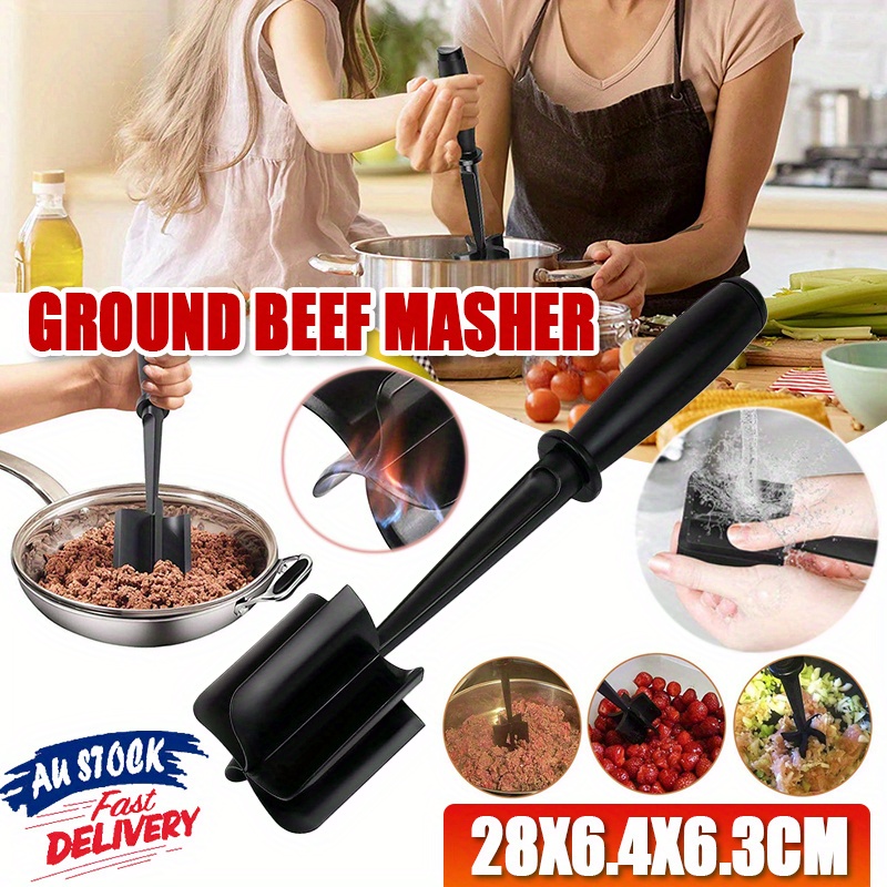 TEMU 1pc, Meat Chopper, Heat Resistant Meat Masher For Hamburger Meat, Ground Beef Masher, Abs Hamburger Chopper Utensil, Ground Meat Chopper, Non